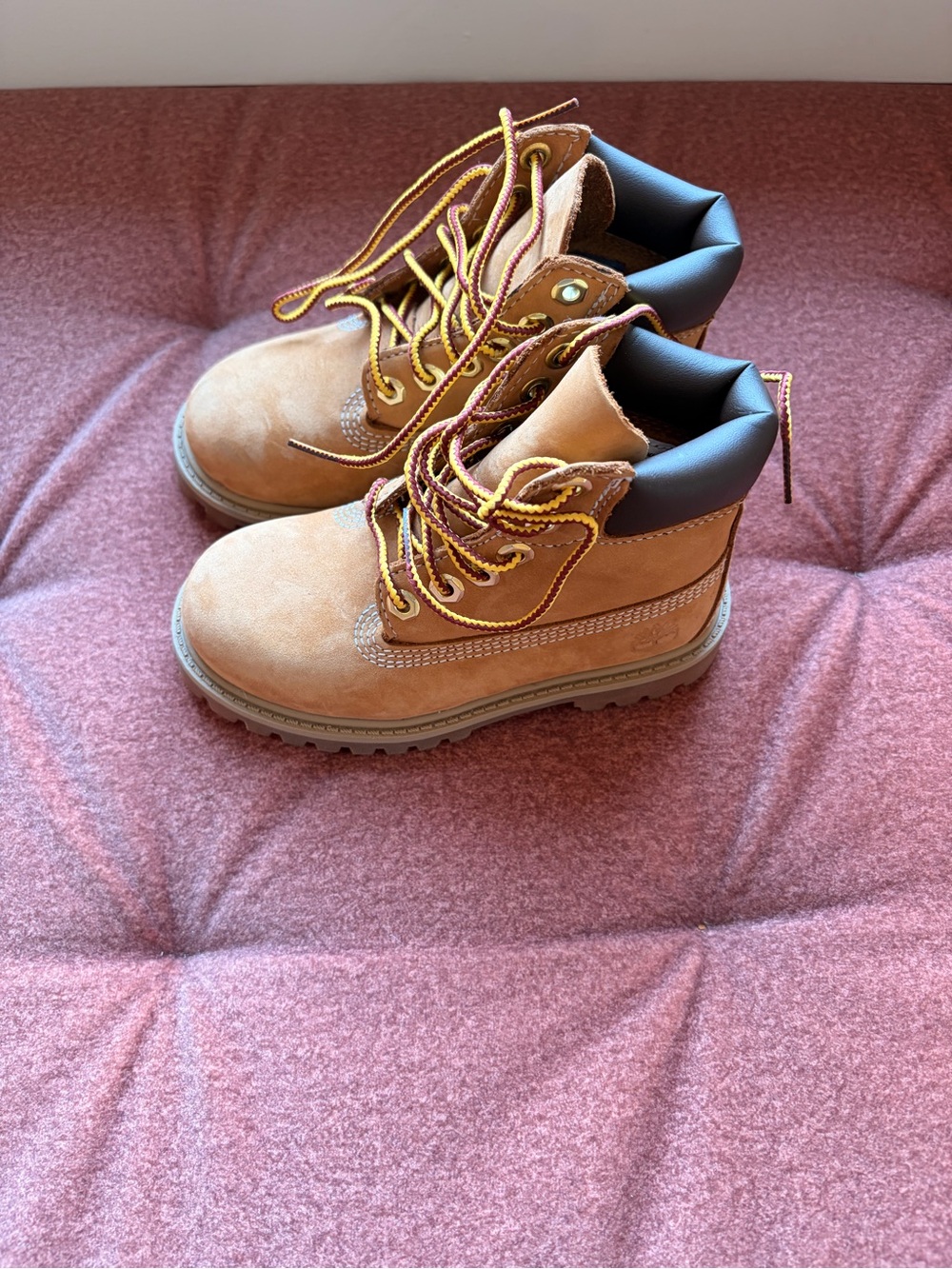 Brand New Timberland Kids Tan Lace-Up Work Boots (9)